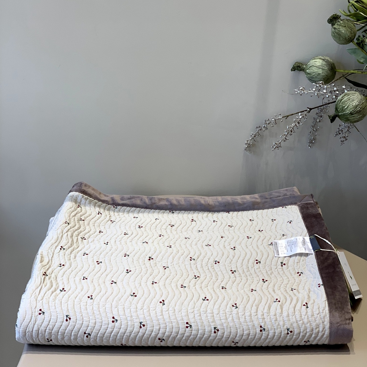 91家纺网 家纺一手货源 找家纺 汇庭 2025秋冬新款卡司绒单品床盖系列 元气樱桃