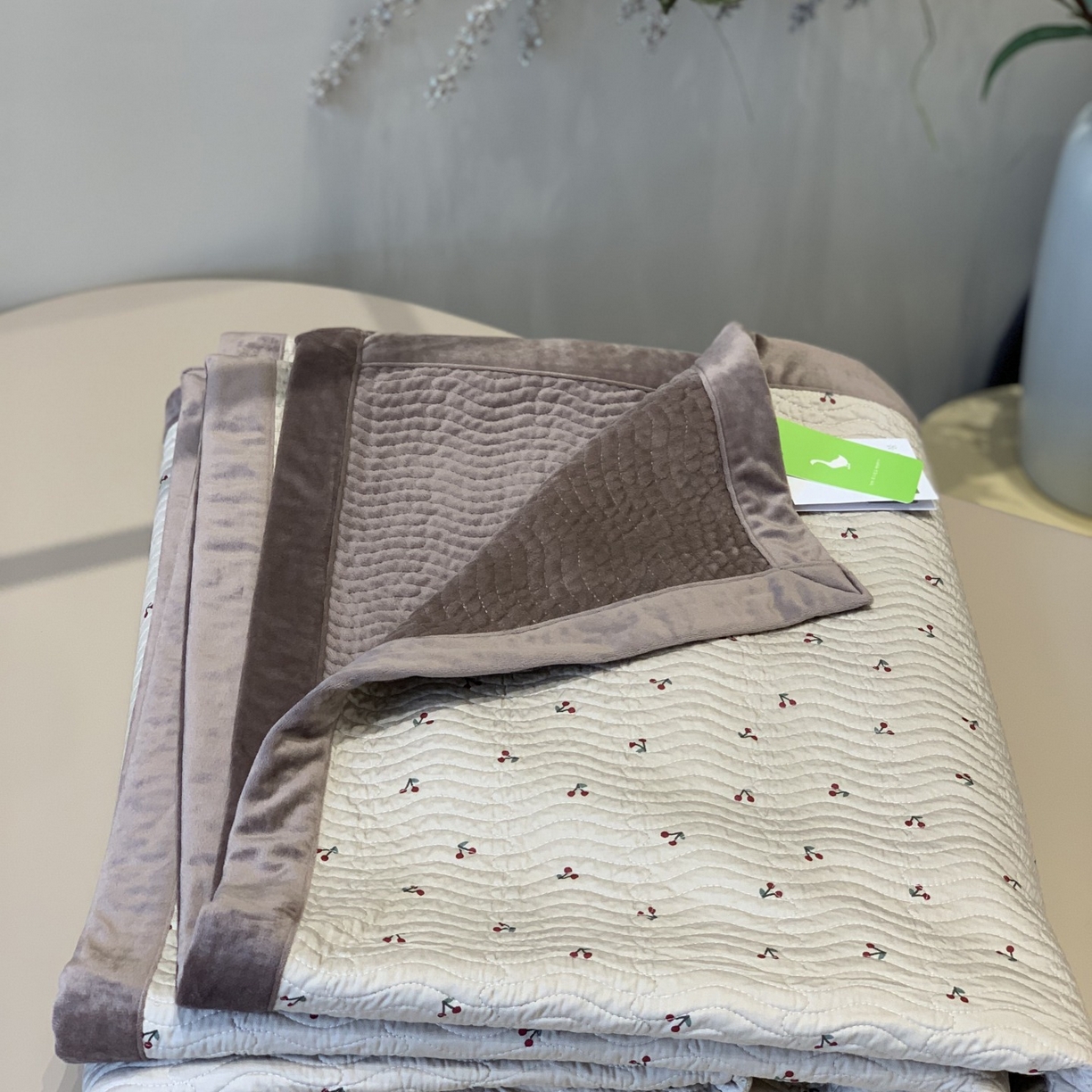 91家纺网 家纺一手货源 找家纺 汇庭 2025秋冬新款卡司绒单品床盖系列 元气樱桃