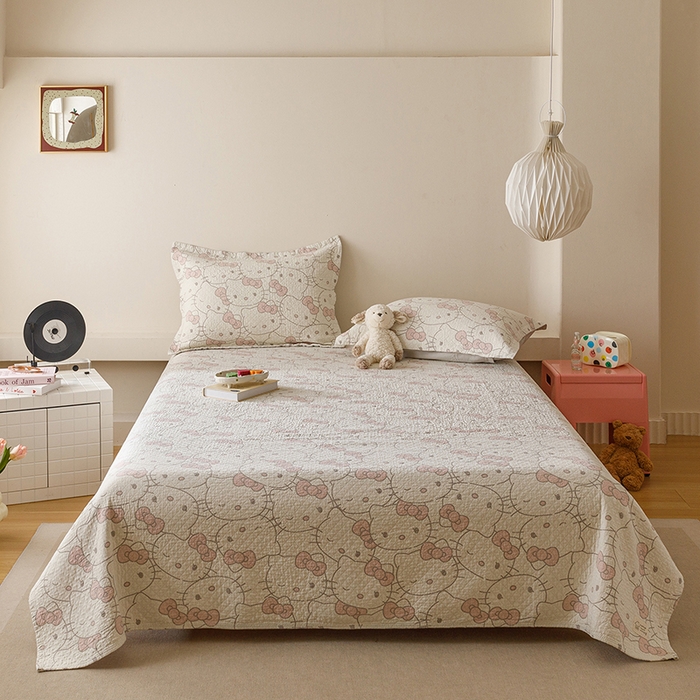 91家纺网 家纺一手货源 找家纺 （总）麻依 2025新款安心棉床盖三件全棉四层纱布床单