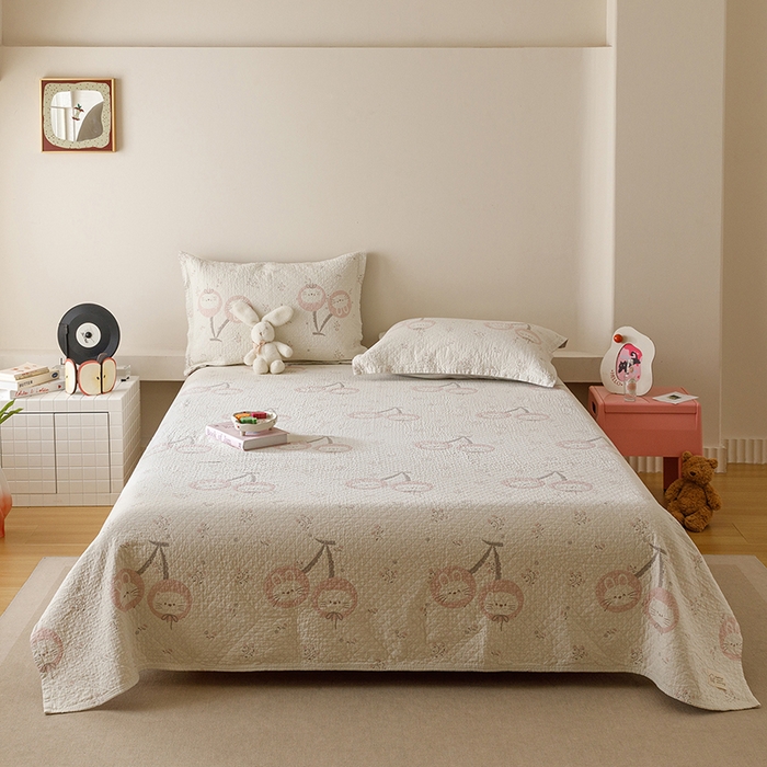 91家纺网 家纺一手货源 找家纺 （总）麻依 2025新款安心棉床盖三件全棉四层纱布床单