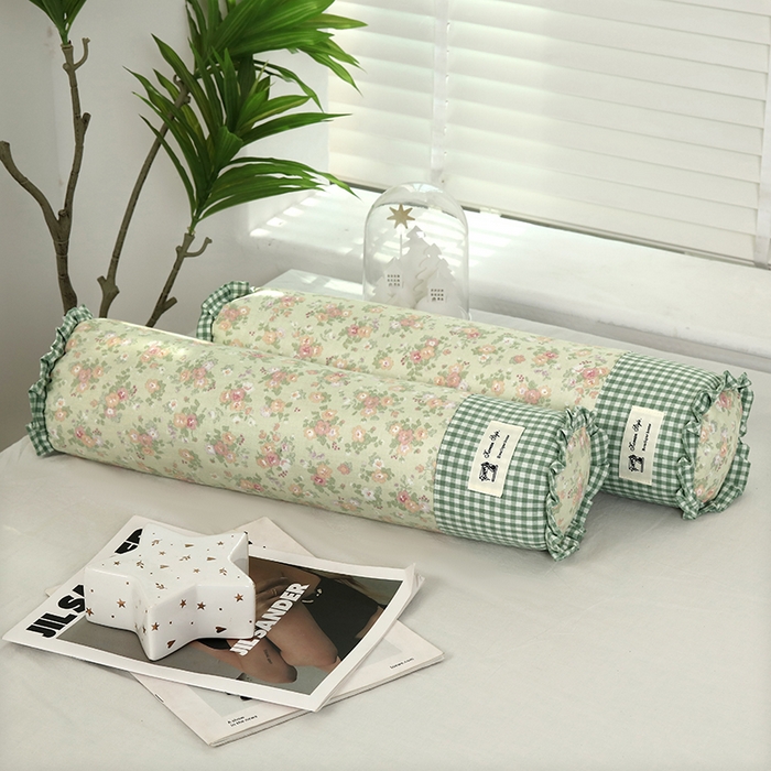 91家纺网 家纺一手货源 找家纺 （总）明星枕业 2025新款全棉护颈椎圆柱枕双层纱布糖果枕头荞麦颈椎枕芯