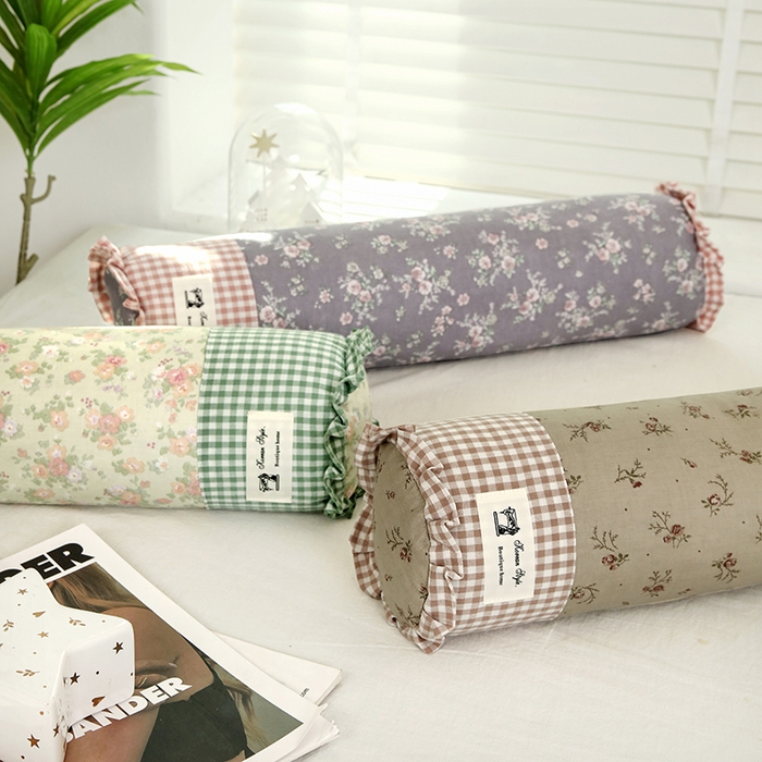 91家纺网 家纺一手货源 找家纺 （总）明星枕业 2025新款全棉护颈椎圆柱枕双层纱布糖果枕头荞麦颈椎枕芯