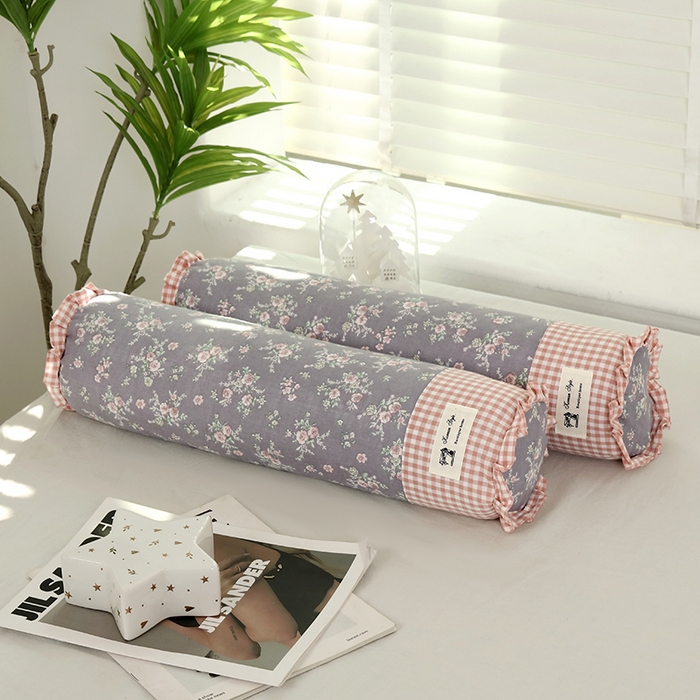 91家纺网 家纺一手货源 找家纺 明星枕业 2025新款全棉护颈椎圆柱枕双层纱布糖果枕头荞麦颈椎枕芯 组合图仅供展示不可下单