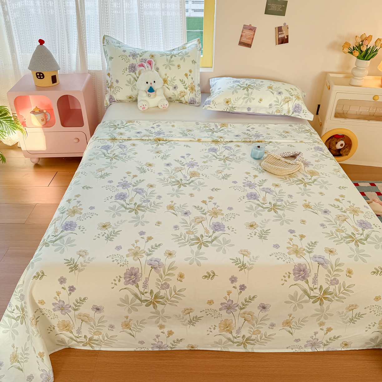 91家纺网 家纺一手货源 找家纺 尚帛 2026新款全棉品质喷气印花爆款四件套 多规格套件 单品系列-单枕套 爱的花海