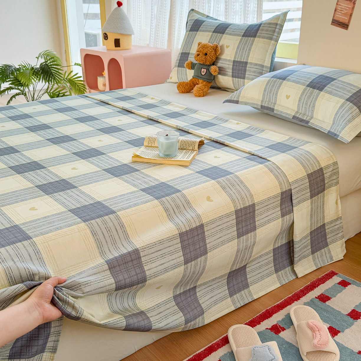 91家纺网 家纺一手货源 找家纺 尚帛 2026新款全棉品质喷气印花爆款四件套 多规格套件 单品系列-单枕套 初心-灰