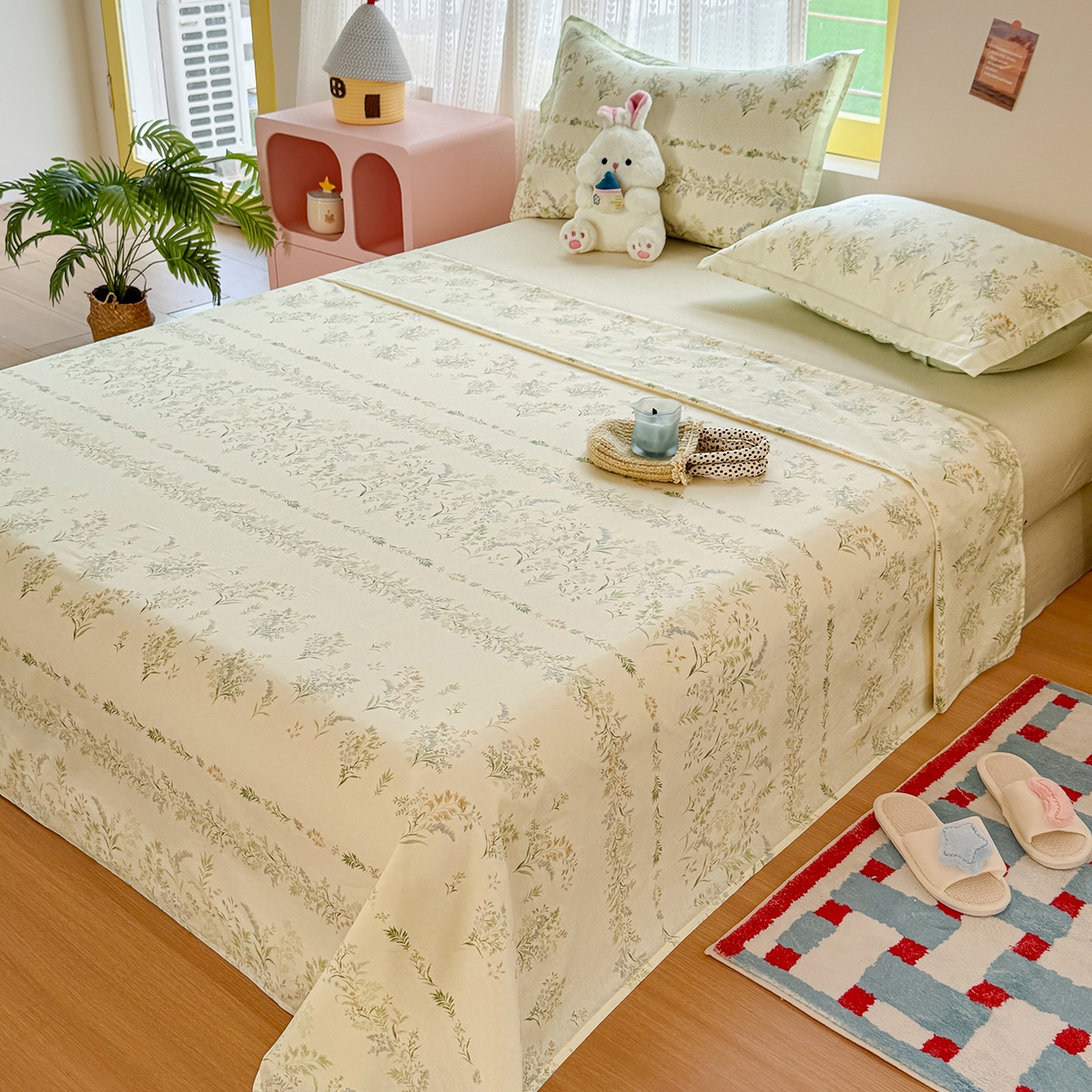 91家纺网 家纺一手货源 找家纺 尚帛 2026新款全棉品质喷气印花爆款四件套 多规格套件 单品系列-单枕套 丛草集