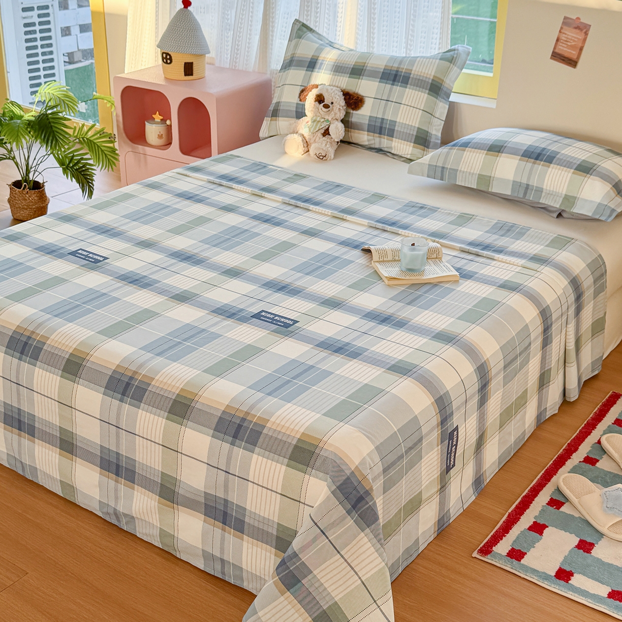 91家纺网 家纺一手货源 找家纺 尚帛 2026新款全棉品质喷气印花爆款四件套 多规格套件 单品系列-单枕套 格兰德-蓝