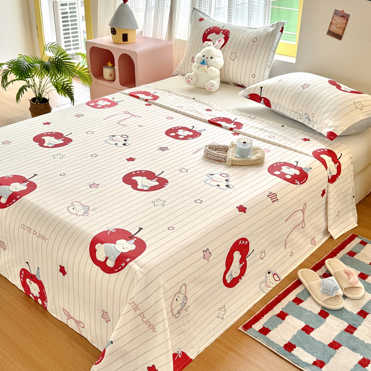 91家纺网 家纺一手货源 找家纺 尚帛 2026新款全棉品质喷气印花爆款四件套 多规格套件 单品系列-单枕套 派对柯基