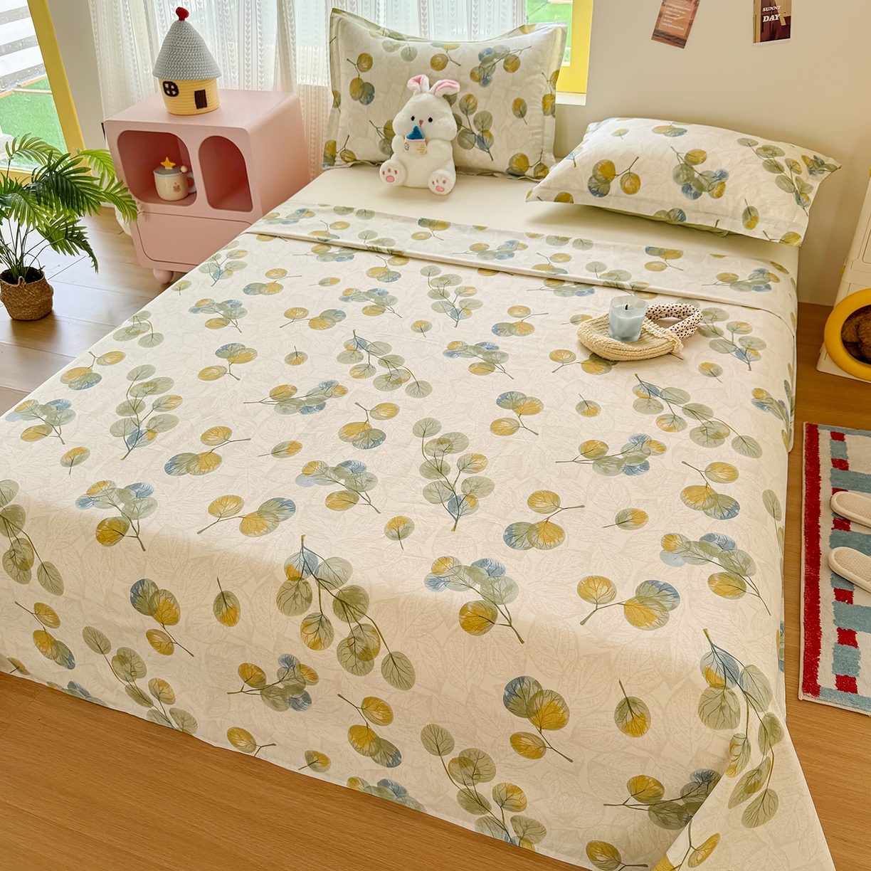 91家纺网 家纺一手货源 找家纺 尚帛 2026新款全棉品质喷气印花爆款四件套 多规格套件 单品系列-单枕套 秋飘铃