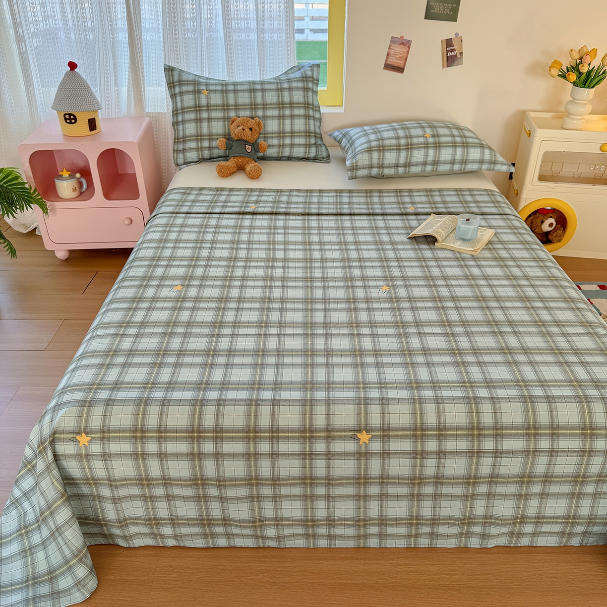 91家纺网 家纺一手货源 找家纺 尚帛 2026新款全棉品质喷气印花爆款四件套 多规格套件 单品系列-单枕套 闪耀的星