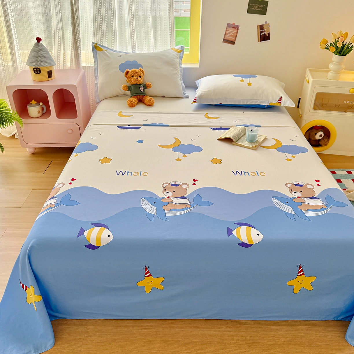 91家纺网 家纺一手货源 找家纺 尚帛 2026新款全棉品质喷气印花爆款四件套 多规格套件 单品系列-单枕套 水上乐园