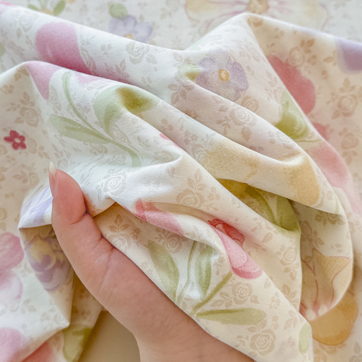 91家纺网 家纺一手货源 找家纺 尚帛 2026新款全棉品质喷气印花爆款四件套 多规格套件 单品系列-单枕套 甜心花朵