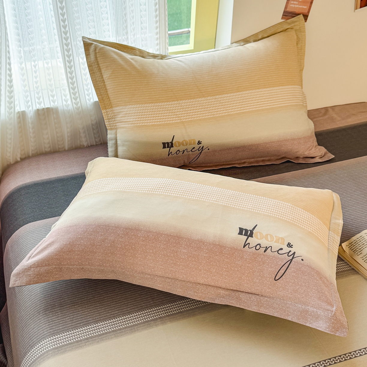 尚帛 2026新款全棉品质喷气印花爆款四件套 多规格套件 单品系列-单枕套 协奏曲-红