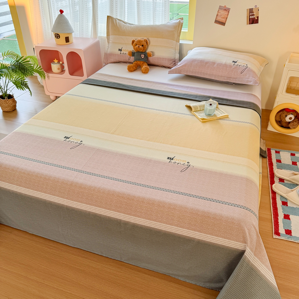 91家纺网 家纺一手货源 找家纺 尚帛 2026新款全棉品质喷气印花爆款四件套 多规格套件 单品系列-单枕套 协奏曲-红