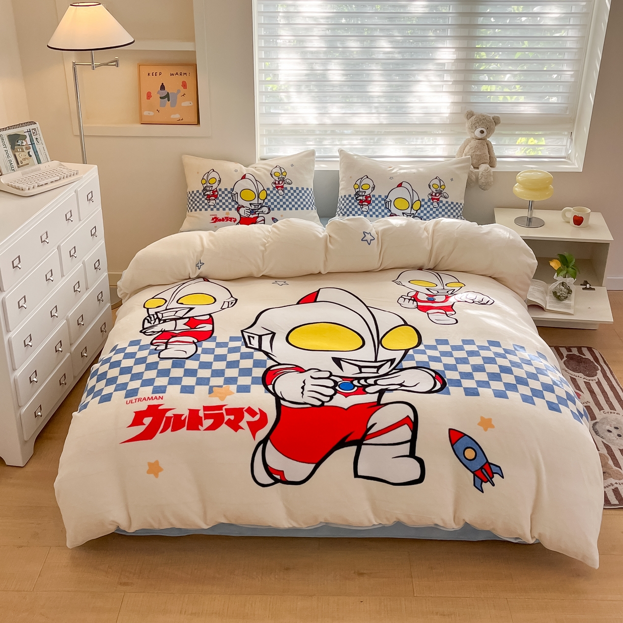 91家纺网 家纺一手货源 找家纺 （总）蘭菲家纺 2025新款奥特曼牛奶绒四件套