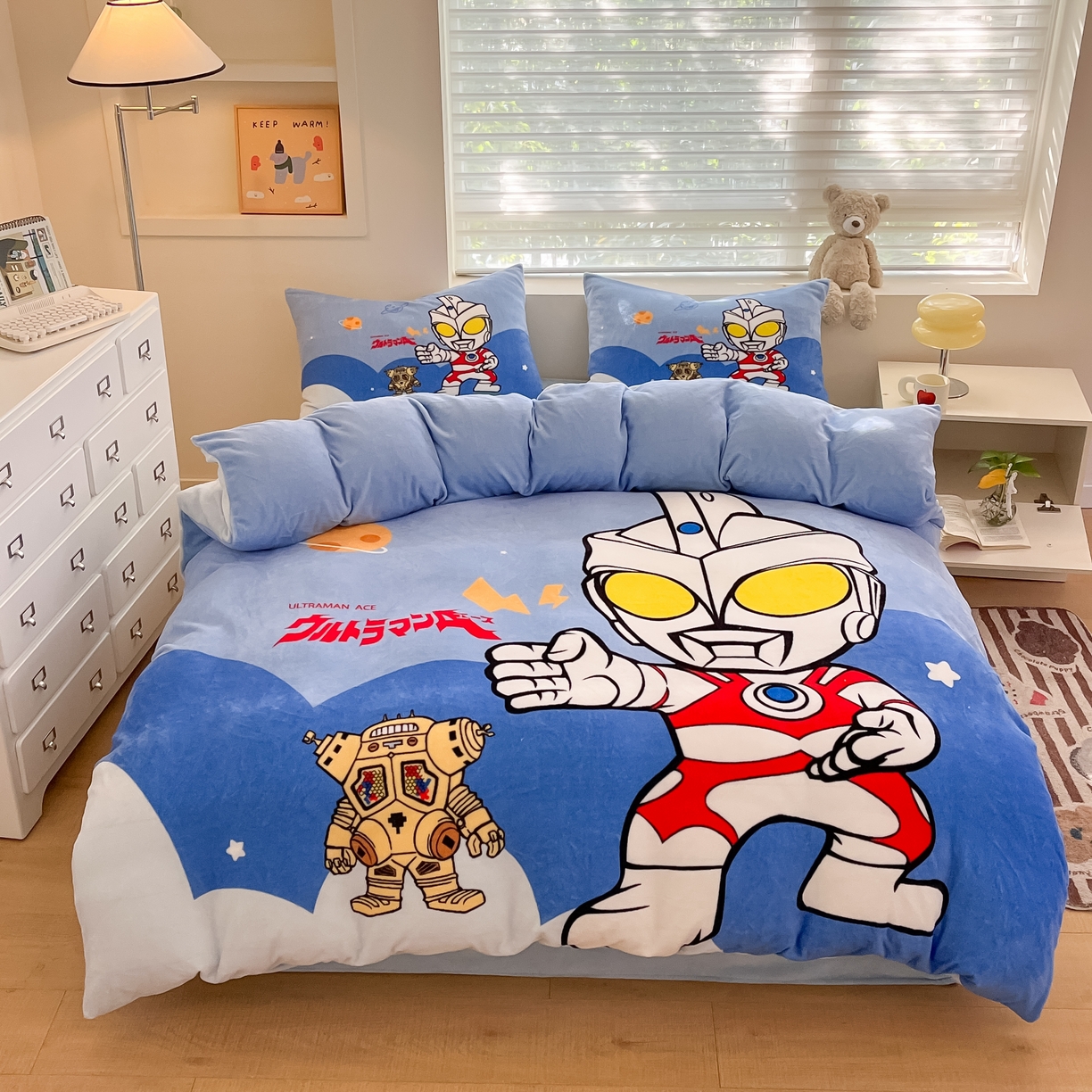 91家纺网 家纺一手货源 找家纺 （总）蘭菲家纺 2025新款奥特曼牛奶绒四件套