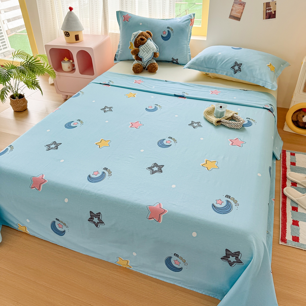 91家纺网 家纺一手货源 找家纺 尚帛 2026新款全棉品质喷气印花爆款四件套 多规格套件 单品系列-单枕套 星梦想