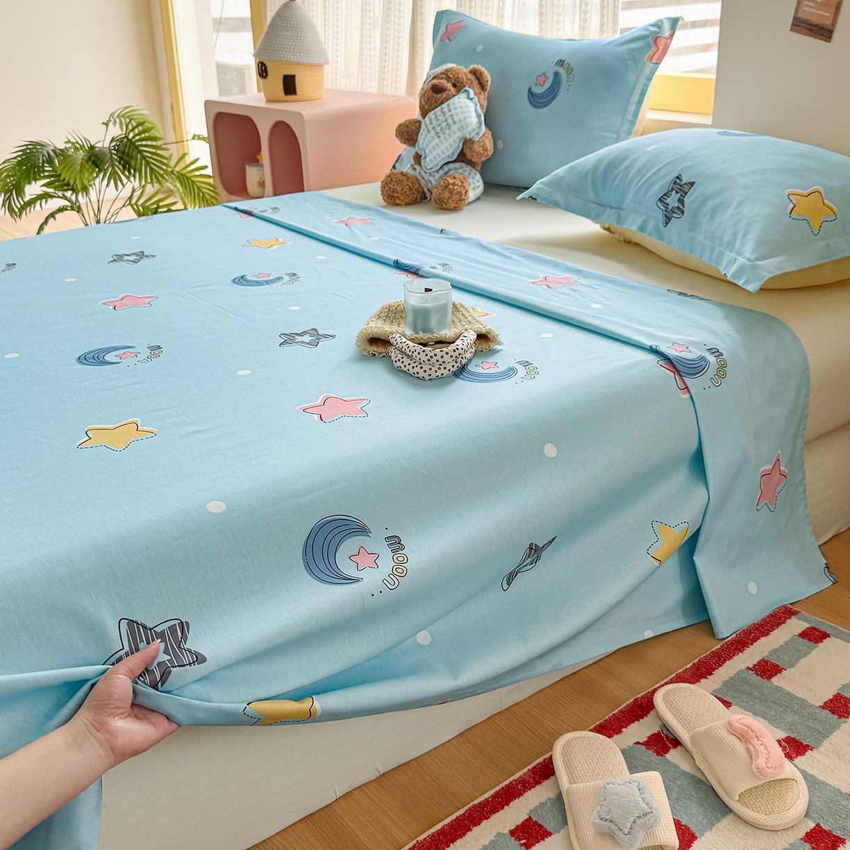 91家纺网 家纺一手货源 找家纺 尚帛 2026新款全棉品质喷气印花爆款四件套 多规格套件 单品系列-单枕套 星梦想