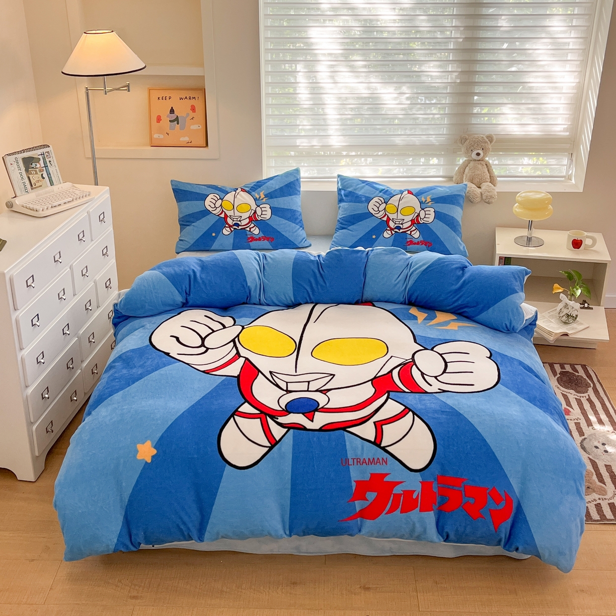 91家纺网 家纺一手货源 找家纺 （总）蘭菲家纺 2025新款奥特曼牛奶绒四件套