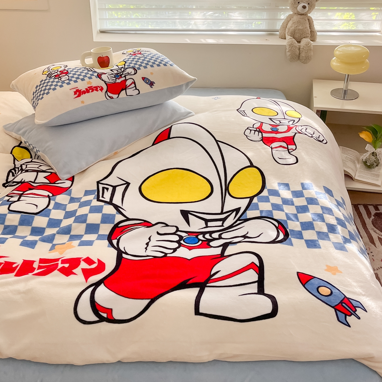 91家纺网 家纺一手货源 找家纺 蘭菲家纺 2025新款奥特曼牛奶绒四件套 奥特曼-超人兄弟