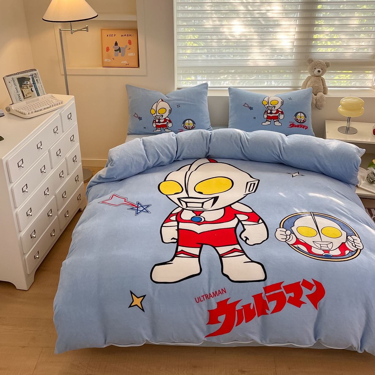 91家纺网 家纺一手货源 找家纺 蘭菲家纺 2025新款奥特曼牛奶绒四件套 奥特曼-成功