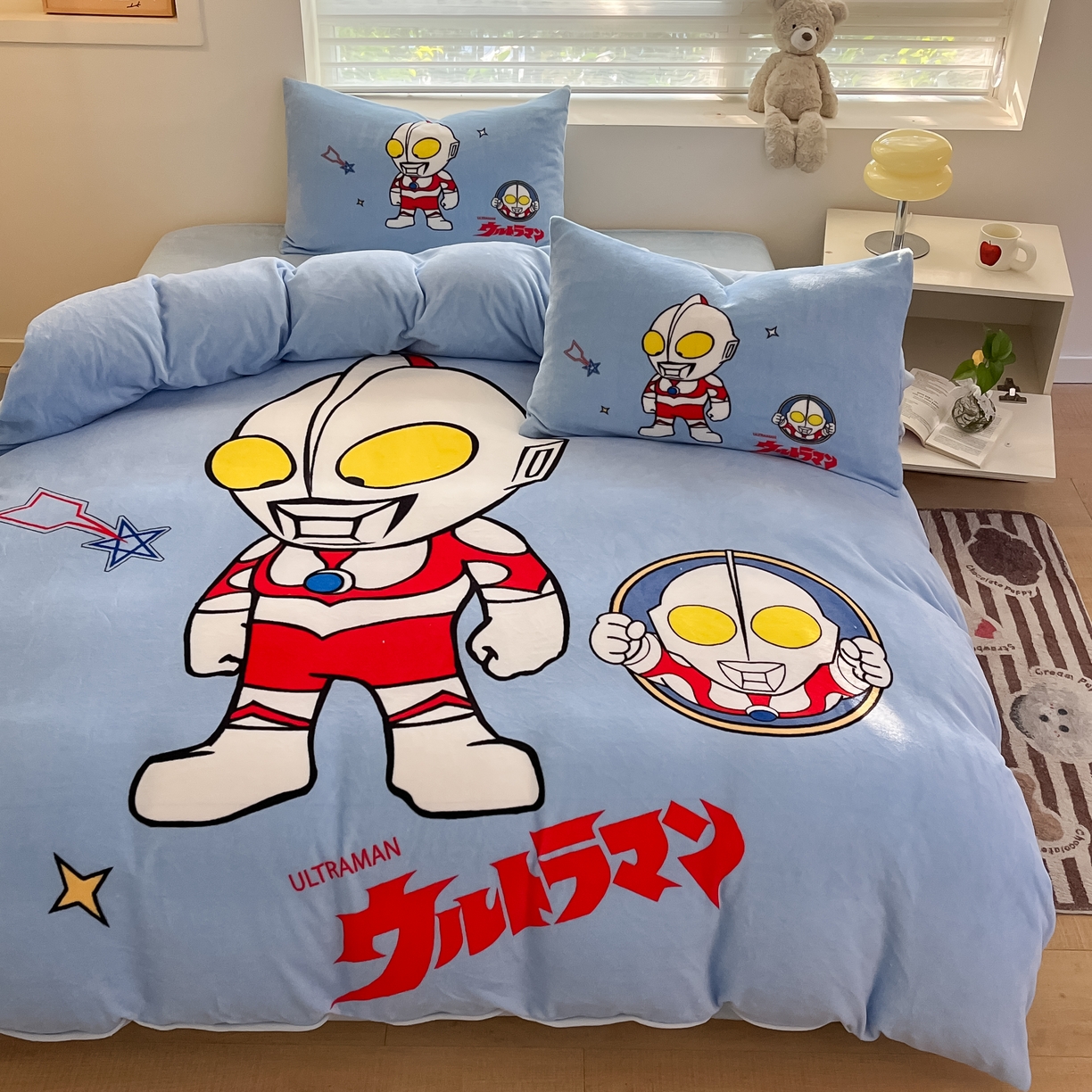 91家纺网 家纺一手货源 找家纺 蘭菲家纺 2025新款奥特曼牛奶绒四件套 奥特曼-成功