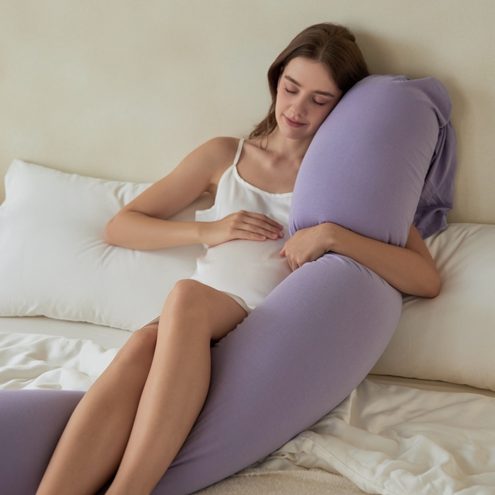 91家纺网 家纺一手货源 找家纺 丽笙被芯 2025新款懒宝儿孕妇安抚抱抱枕成人款婴幼儿款抱枕单品抱枕单件抱枕 香芋紫