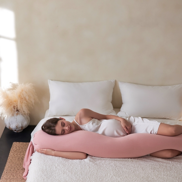 91家纺网 家纺一手货源 找家纺 丽笙被芯 2025新款懒宝儿孕妇安抚抱抱枕成人款婴幼儿款抱枕单品抱枕单件抱枕 芭乐粉