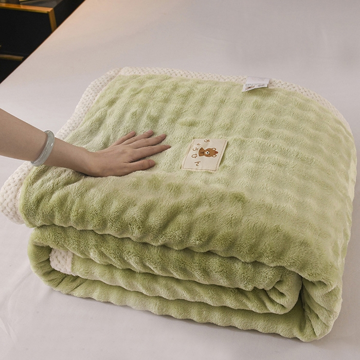 91家纺网 家纺一手货源 找家纺 （总）yyds网供 2025新款仿兔绒毛毯子超柔毛绒毯面包格高克重盖毯沙发毯冬季兔绒格