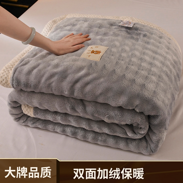 91家纺网 家纺一手货源 找家纺 （总）yyds网供 2025新款仿兔绒毛毯子超柔毛绒毯面包格高克重盖毯沙发毯冬季兔绒格