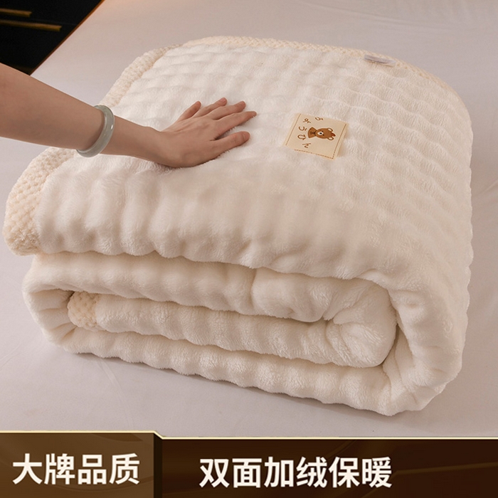 91家纺网 家纺一手货源 找家纺 （总）yyds网供 2025新款仿兔绒毛毯子超柔毛绒毯面包格高克重盖毯沙发毯冬季兔绒格