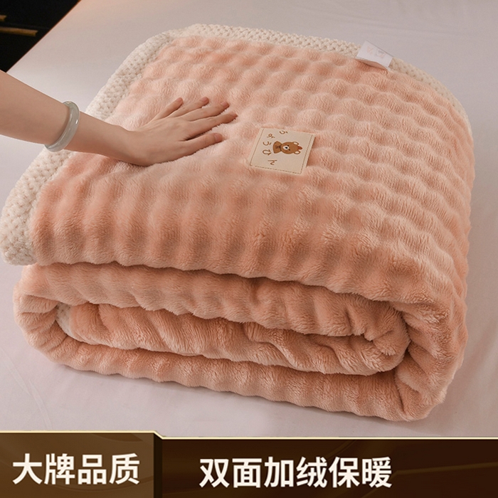91家纺网 家纺一手货源 找家纺 （总）yyds网供 2025新款仿兔绒毛毯子超柔毛绒毯面包格高克重盖毯沙发毯冬季兔绒格