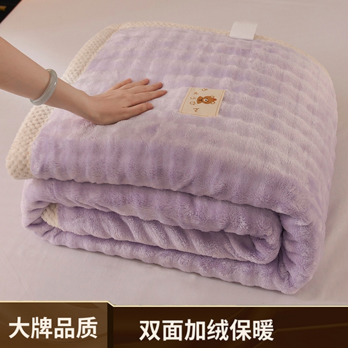 91家纺网 家纺一手货源 找家纺 （总）yyds网供 2025新款仿兔绒毛毯子超柔毛绒毯面包格高克重盖毯沙发毯冬季兔绒格