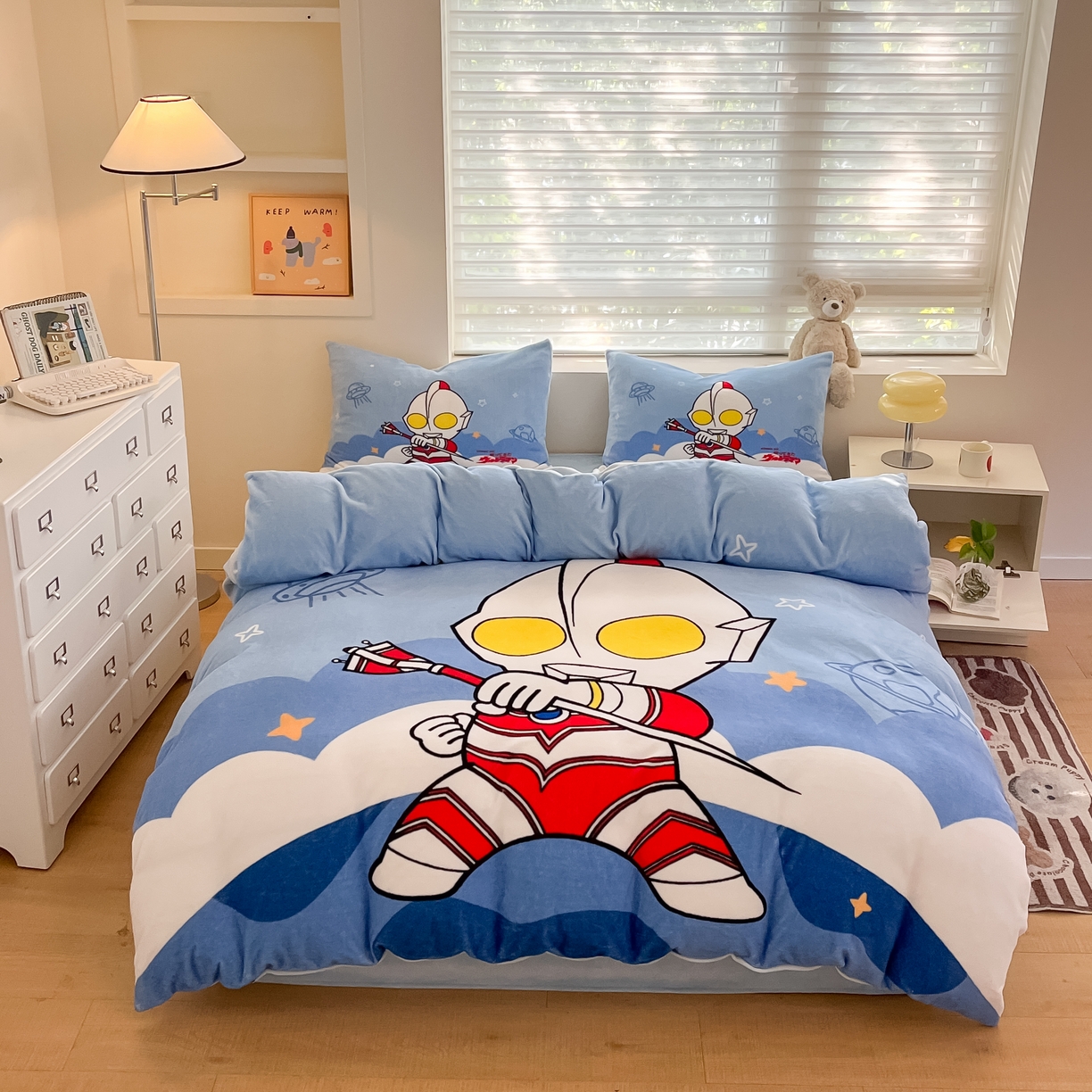 蘭菲家纺 2025新款奥特曼牛奶绒四件套 奥特曼-独行者