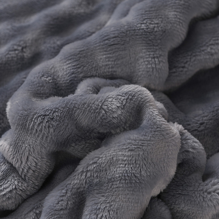 91家纺网 家纺一手货源 找家纺 yyds网供 2025新款仿兔绒毛毯子超柔毛绒毯面包格高克重盖毯沙发毯冬季兔绒格 兔绒格-雾蓝