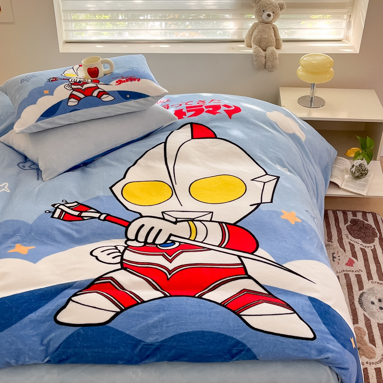 91家纺网 家纺一手货源 找家纺 蘭菲家纺 2025新款奥特曼牛奶绒四件套 奥特曼-独行者