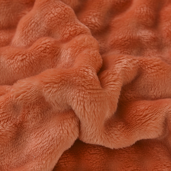 91家纺网 家纺一手货源 找家纺 yyds网供 2025新款仿兔绒毛毯子超柔毛绒毯面包格高克重盖毯沙发毯冬季兔绒格 兔绒格-赤橙-风格二