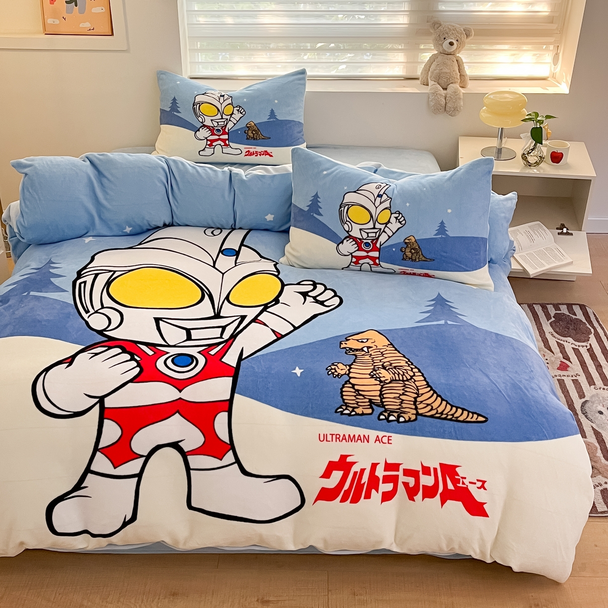 91家纺网 家纺一手货源 找家纺 蘭菲家纺 2025新款奥特曼牛奶绒四件套 奥特曼-归来