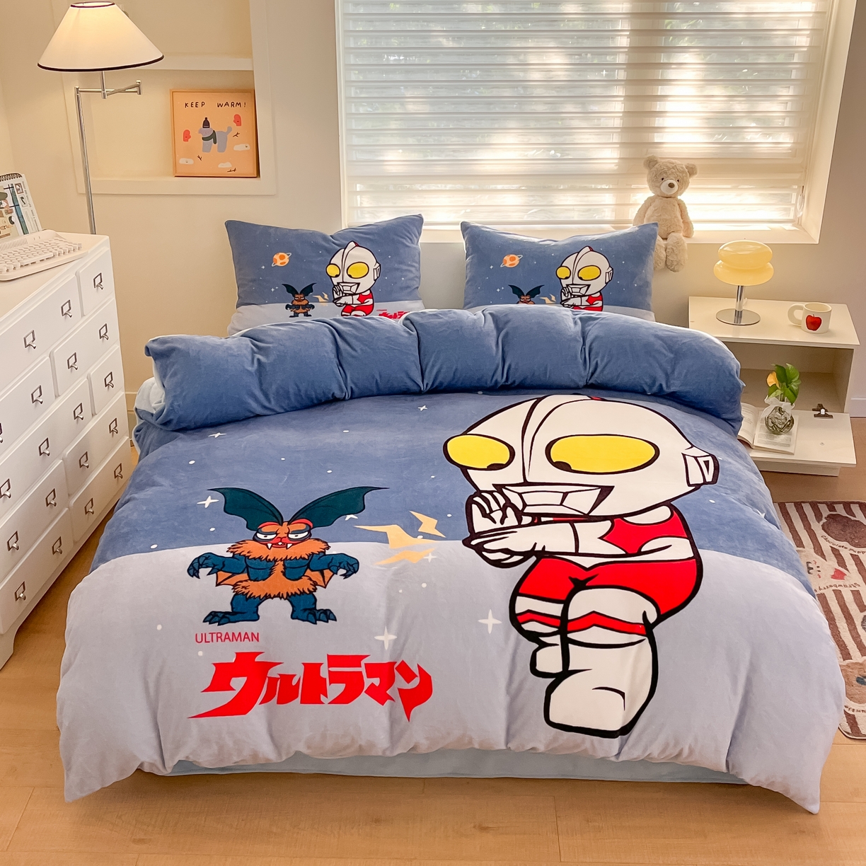 蘭菲家纺 2025新款奥特曼牛奶绒四件套 奥特曼-荣耀