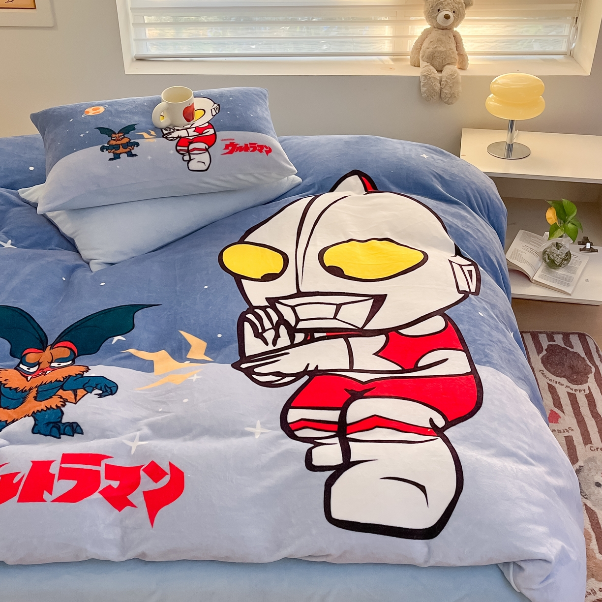 91家纺网 家纺一手货源 找家纺 蘭菲家纺 2025新款奥特曼牛奶绒四件套 奥特曼-荣耀