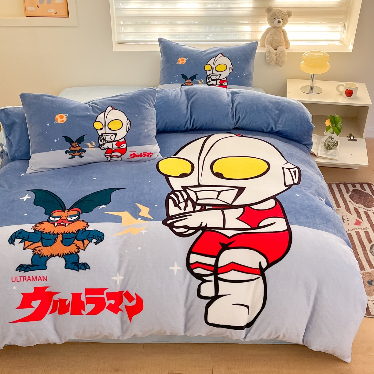 91家纺网 家纺一手货源 找家纺 蘭菲家纺 2025新款奥特曼牛奶绒四件套 奥特曼-荣耀