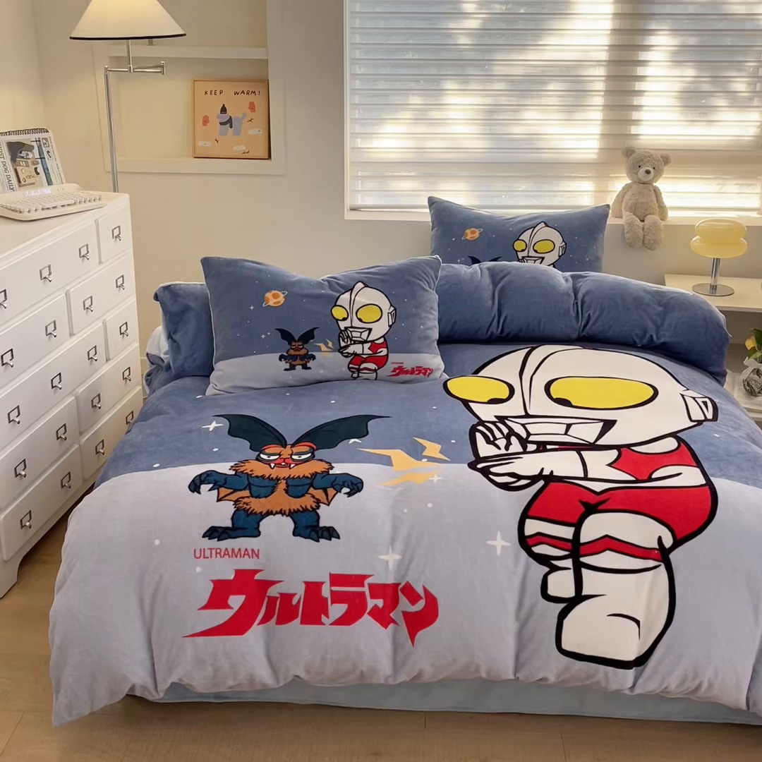 91家纺网 家纺一手货源 找家纺 蘭菲家纺 2025新款奥特曼牛奶绒四件套 奥特曼-荣耀