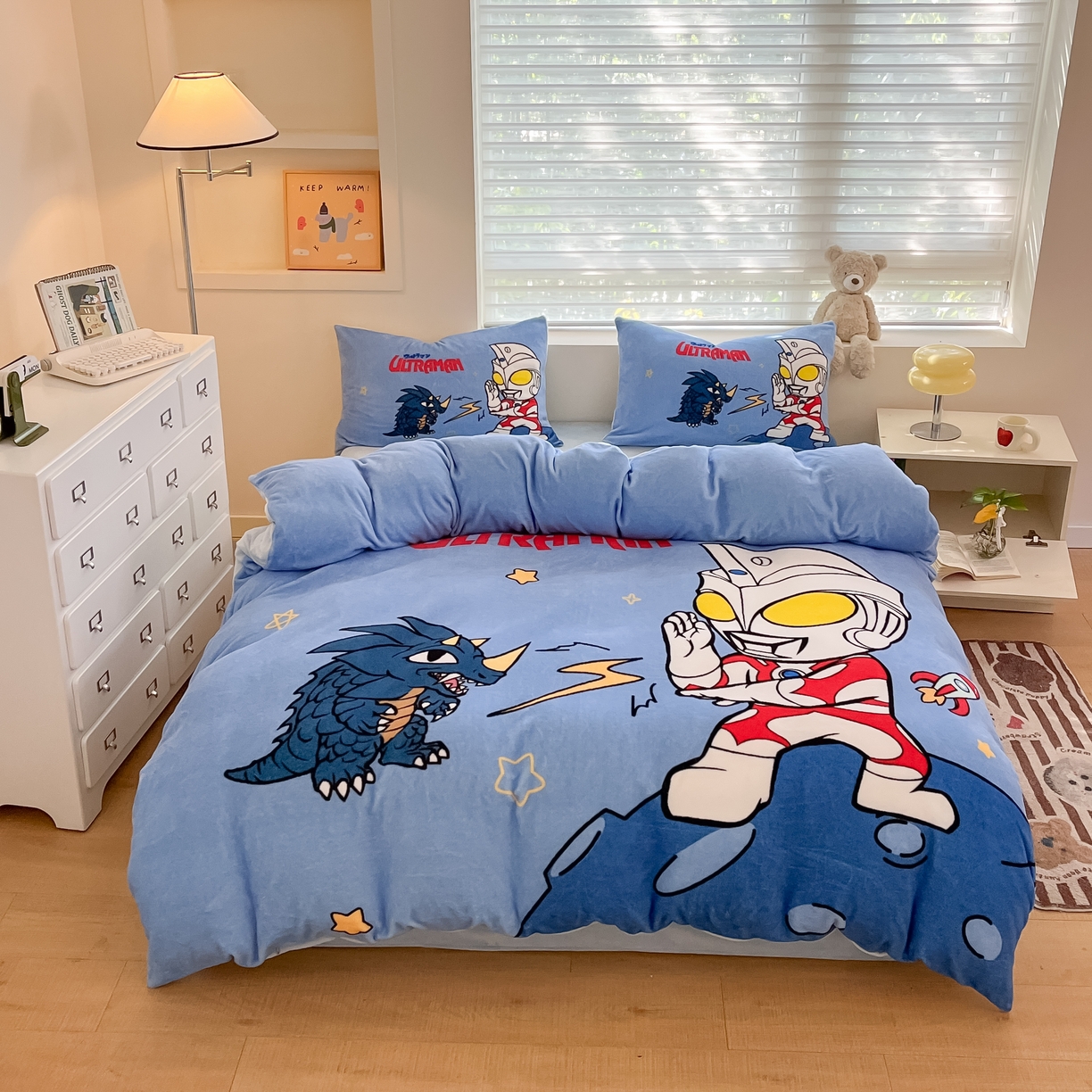 蘭菲家纺 2025新款奥特曼牛奶绒四件套 奥特曼-闪电