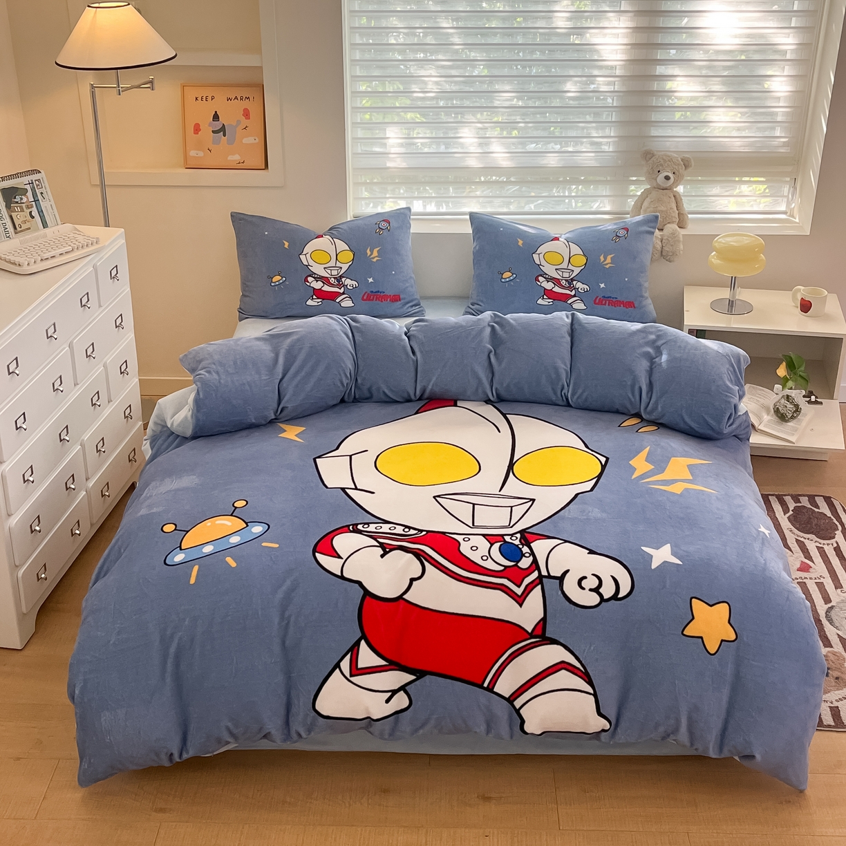 蘭菲家纺 2025新款奥特曼牛奶绒四件套 奥特曼-王者