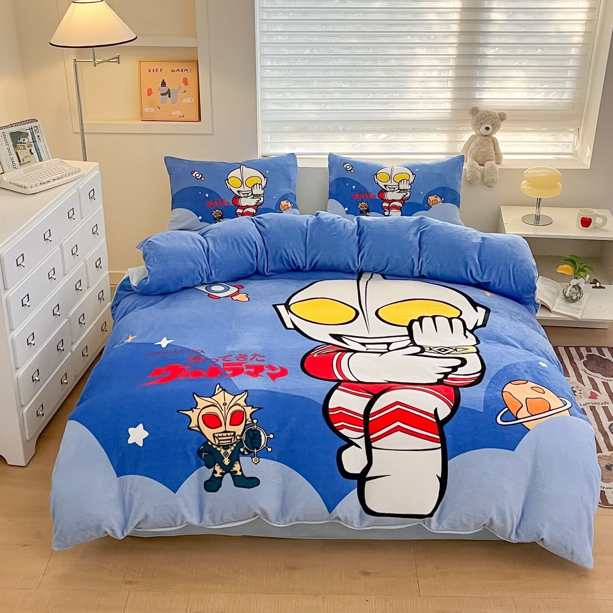 蘭菲家纺 2025新款奥特曼牛奶绒四件套 奥特曼-无敌