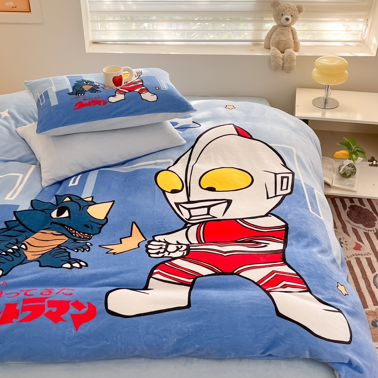 91家纺网 家纺一手货源 找家纺 蘭菲家纺 2025新款奥特曼牛奶绒四件套 奥特曼-勇士