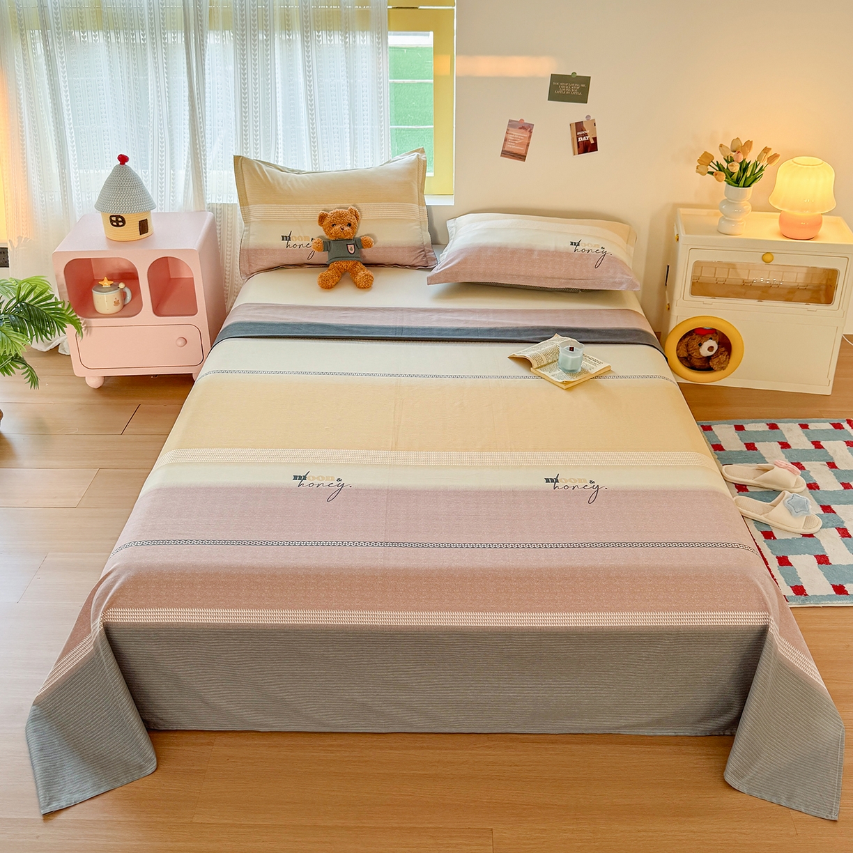 91家纺网 家纺一手货源 找家纺 （总）尚帛 2026新款全棉品质喷气印花爆款四件套 多规格套件 单品系列-单床单