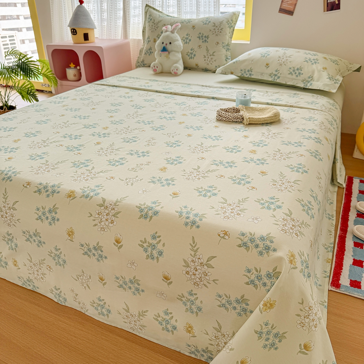 91家纺网 家纺一手货源 找家纺 尚帛 2026新款全棉品质喷气印花爆款四件套 多规格套件 单品系列-单床单 春漫庭