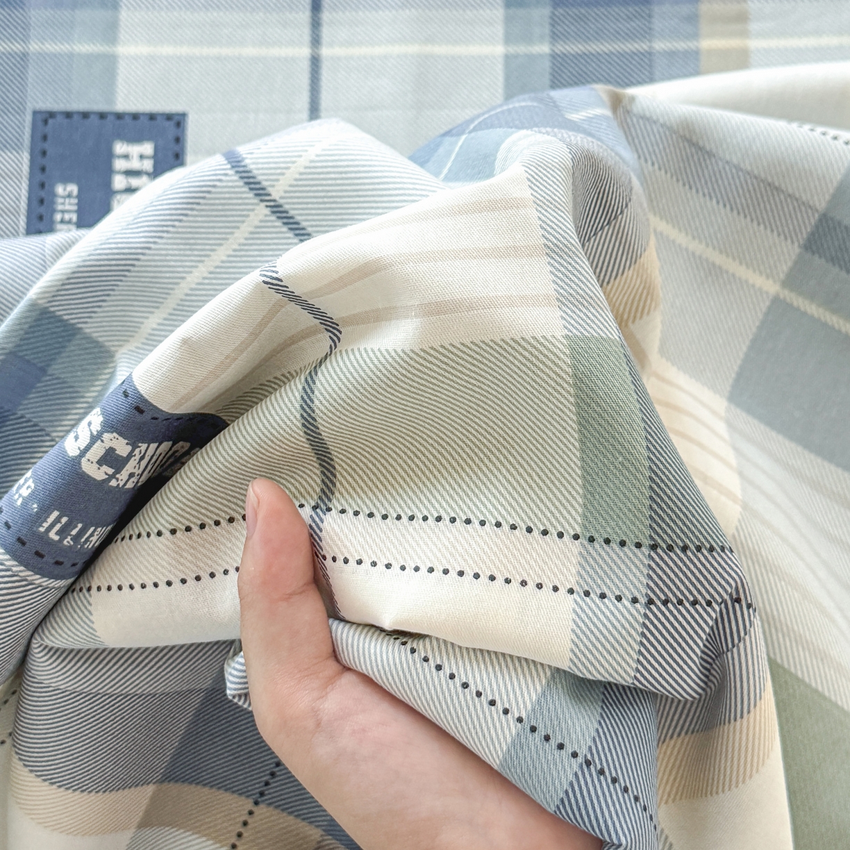 91家纺网 家纺一手货源 找家纺 尚帛 2026新款全棉品质喷气印花爆款四件套 多规格套件 单品系列-单床单 格兰德-蓝