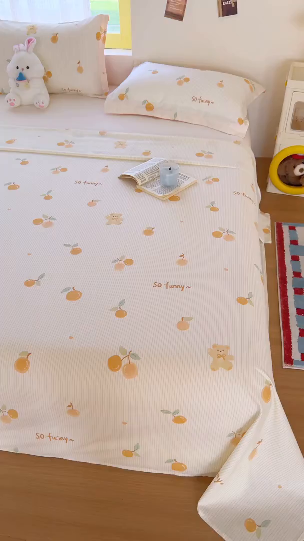 91家纺网 家纺一手货源 找家纺 尚帛 2026新款全棉品质喷气印花爆款四件套 多规格套件 单品系列-单床单 欢乐碰碰熊